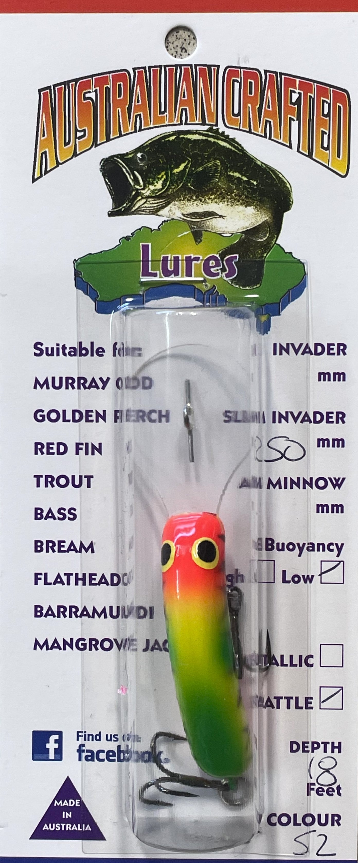 Australian Crafted Lures - Slim Invader 50mm 18ft (#52)