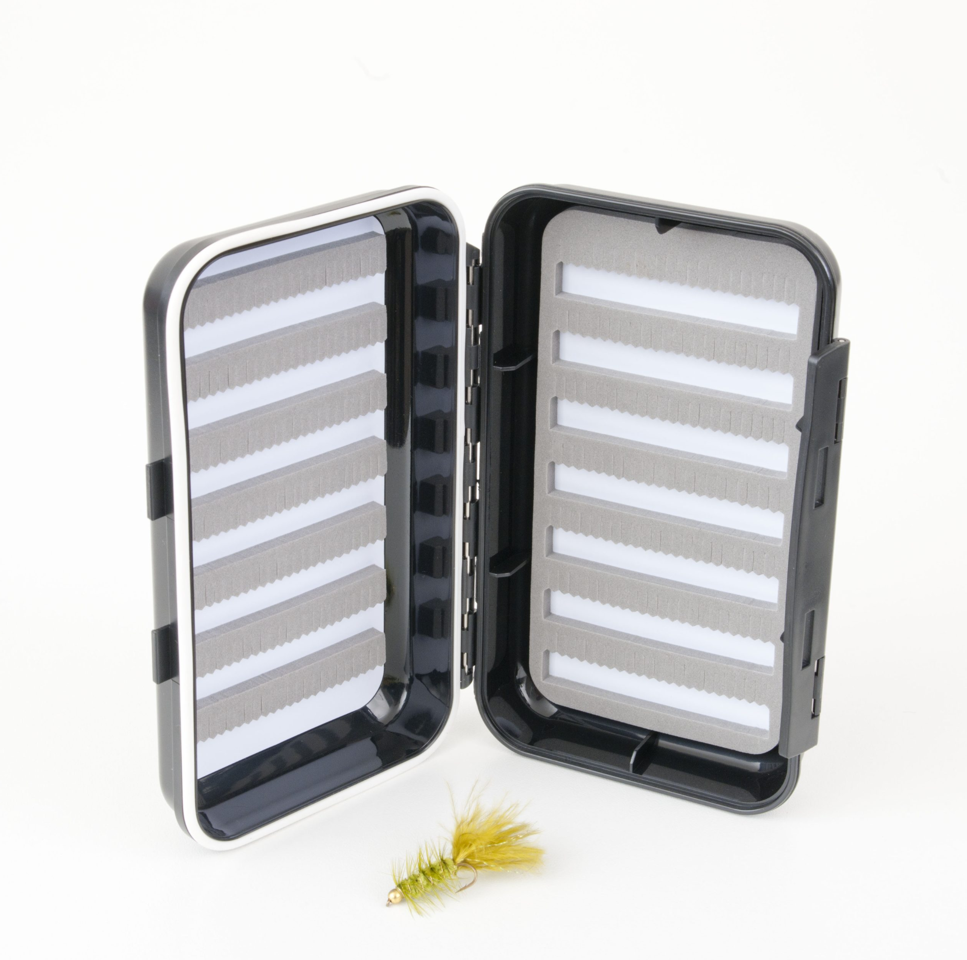 Stalker Double Sided Black Slit Foam Fly Box
