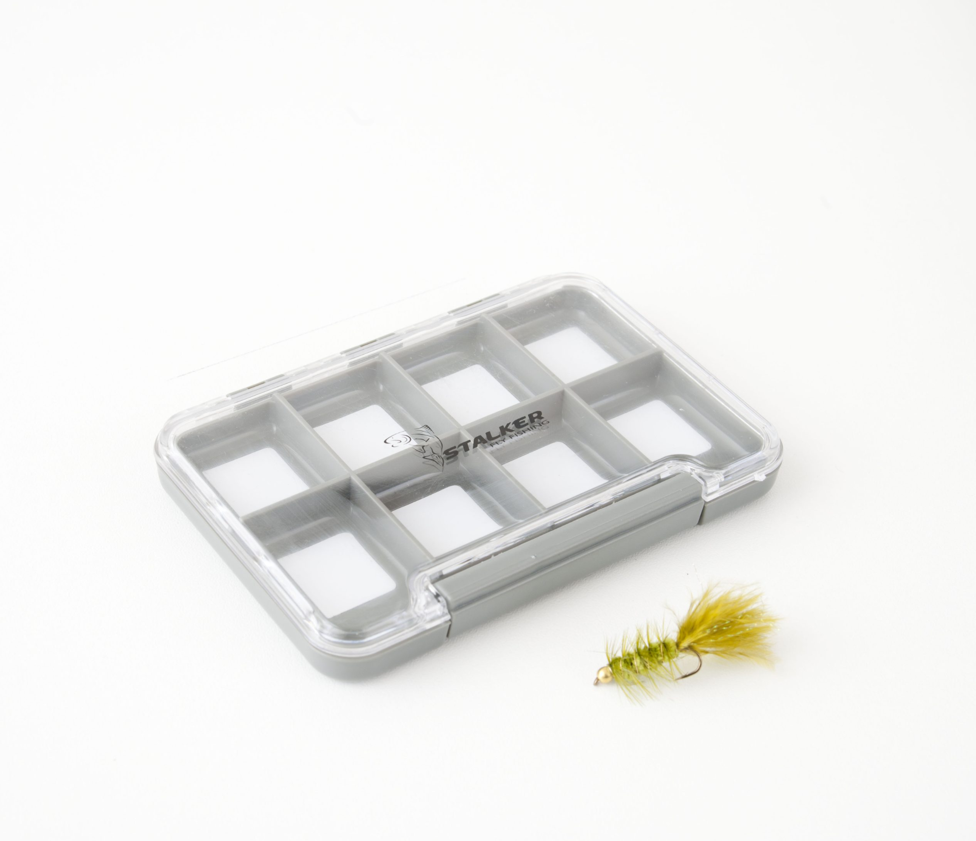 Stalker - Grey 8 Compartment Fly Box