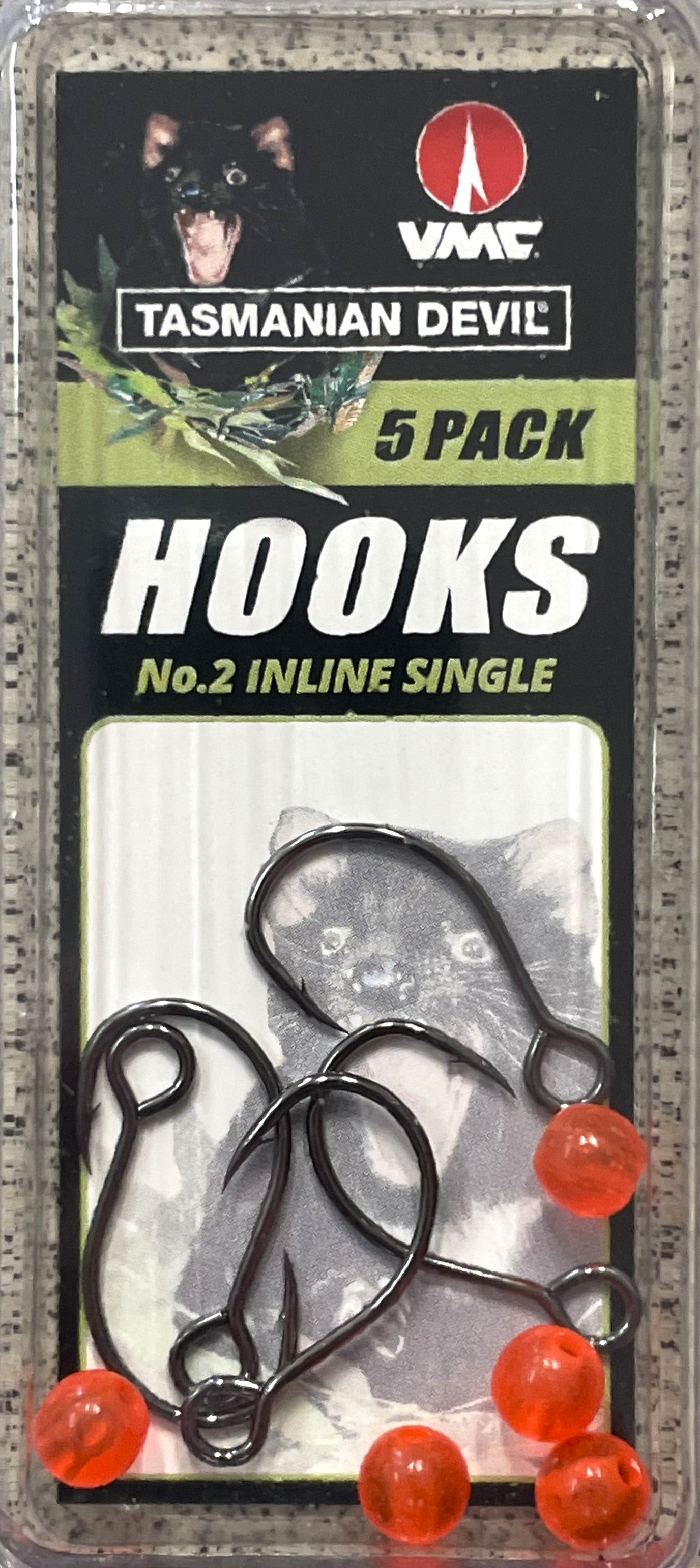 Tasmanian Devil In-Line Single Hook 5pk -  #2 (WE2)