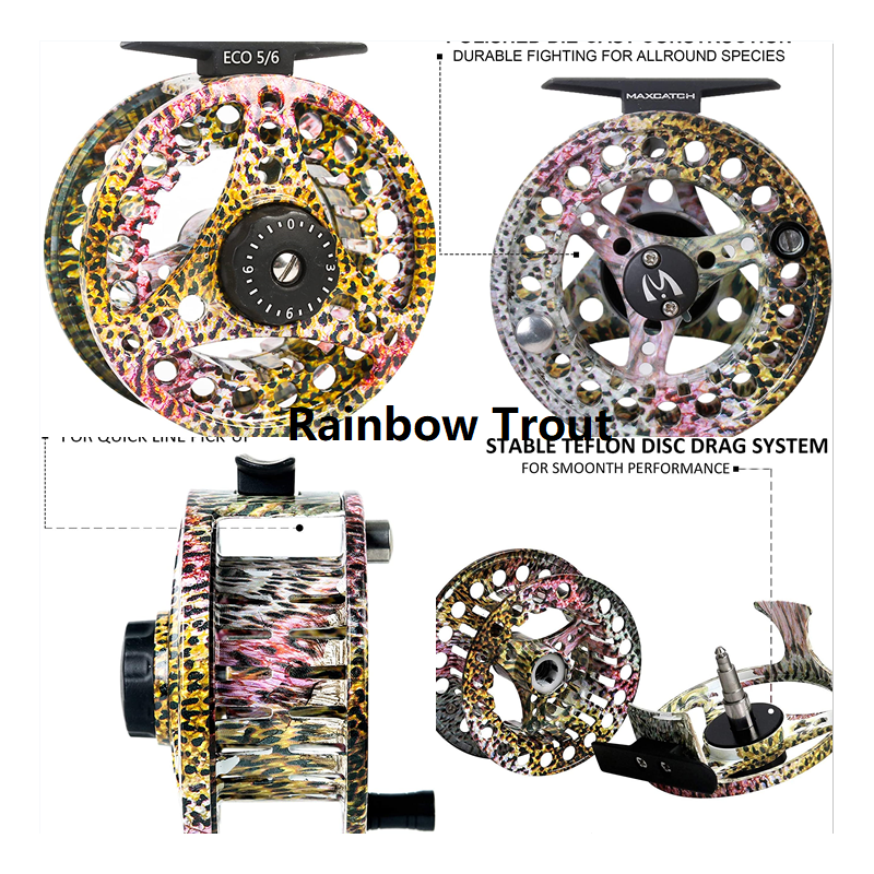 Maxcatch ECO New Starter Fly Reel - Rainbow Trout Pattern