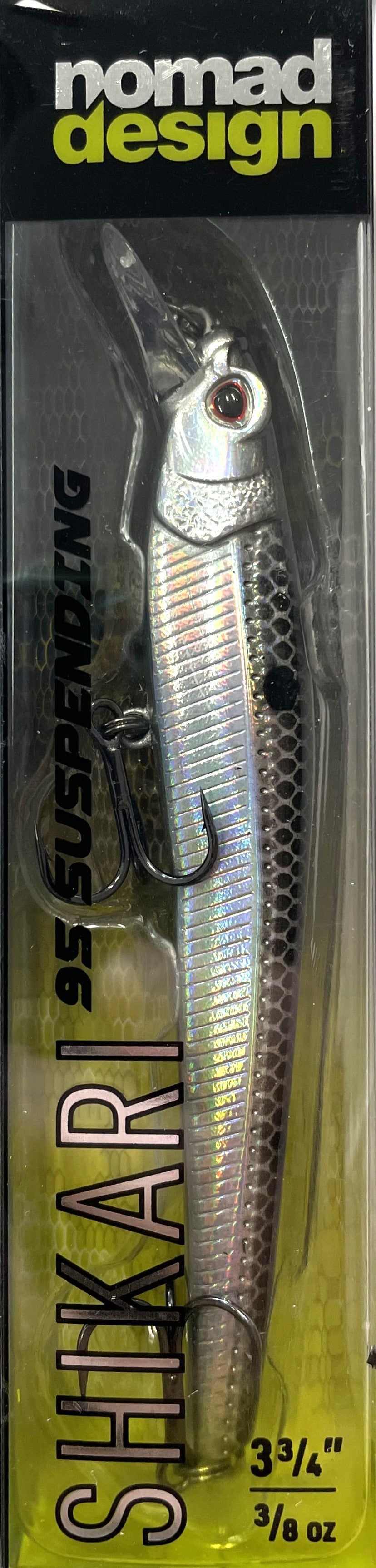 Shikari 95mm Suspending Jerkbait - Black Back Chrome