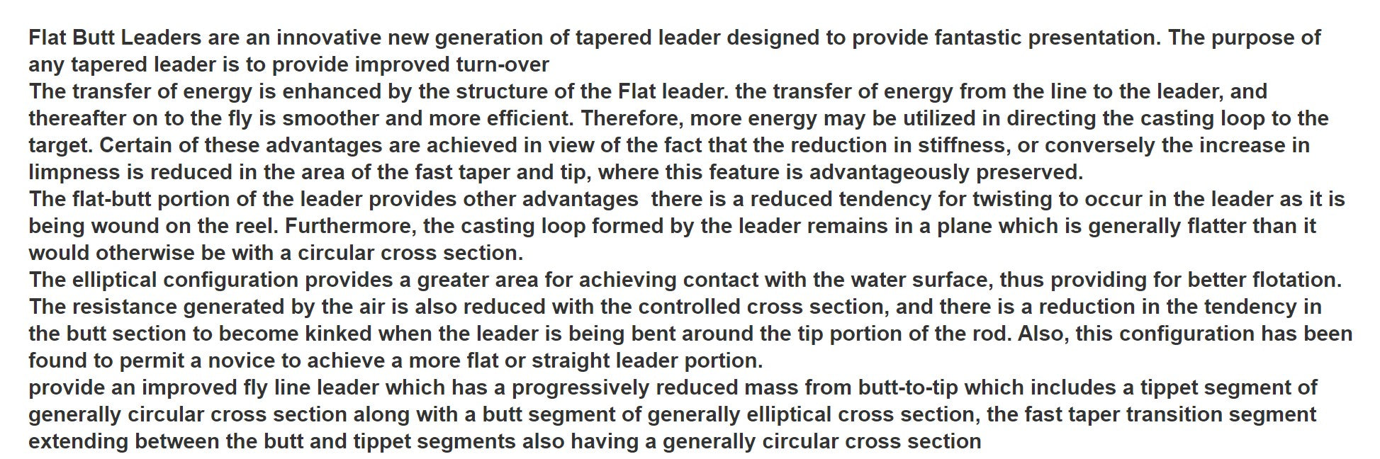 Flat Butt Tapered Leader 9ft 4X - Clear